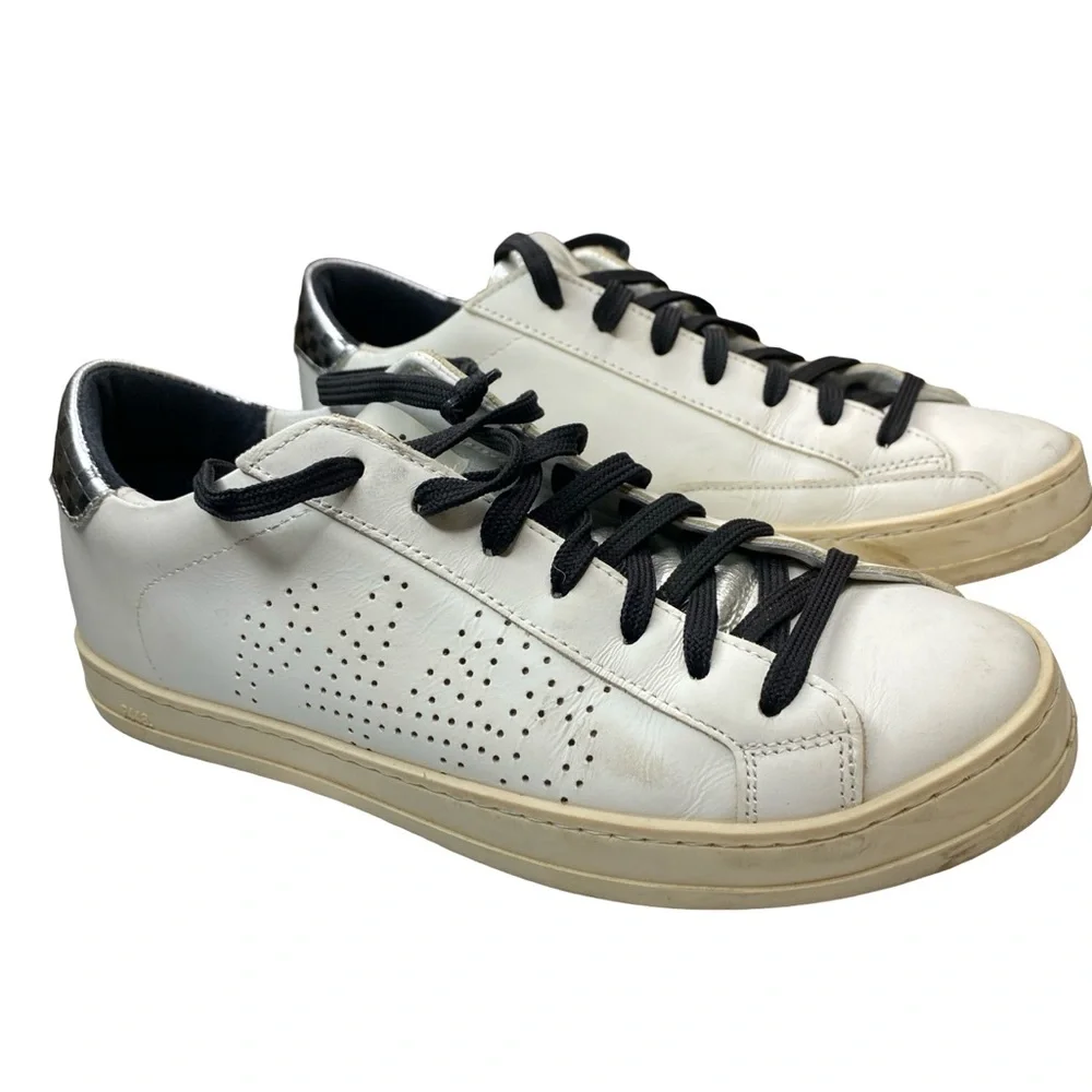 P448 Men's White and Black Sneakers